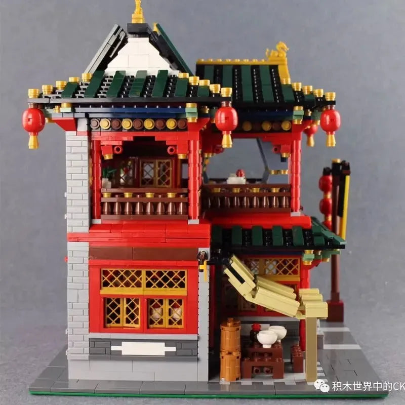 Building Blocks Creator Expert MOC China Town Pub Bricks Toy - 4