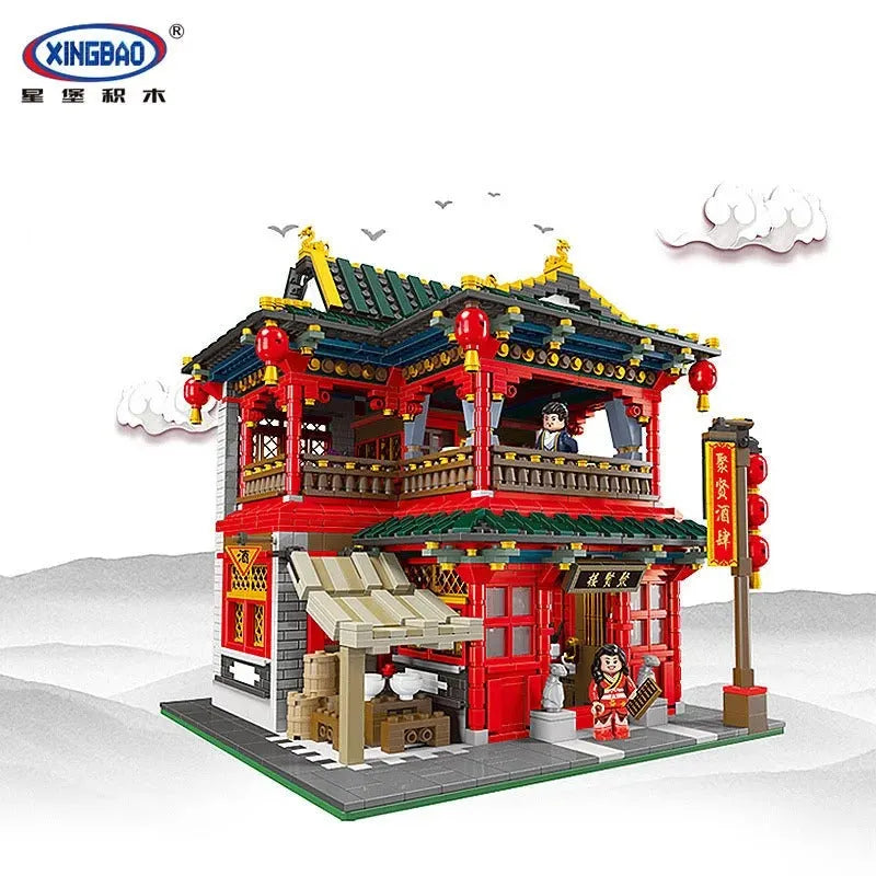 Building Blocks Creator Expert MOC China Town Pub Bricks Toy - 2