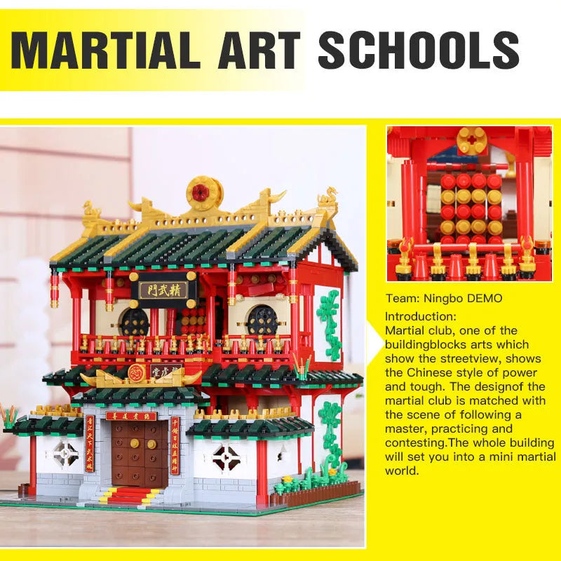 Building Blocks Creator Expert MOC Martial Art School Bricks Toy - 6