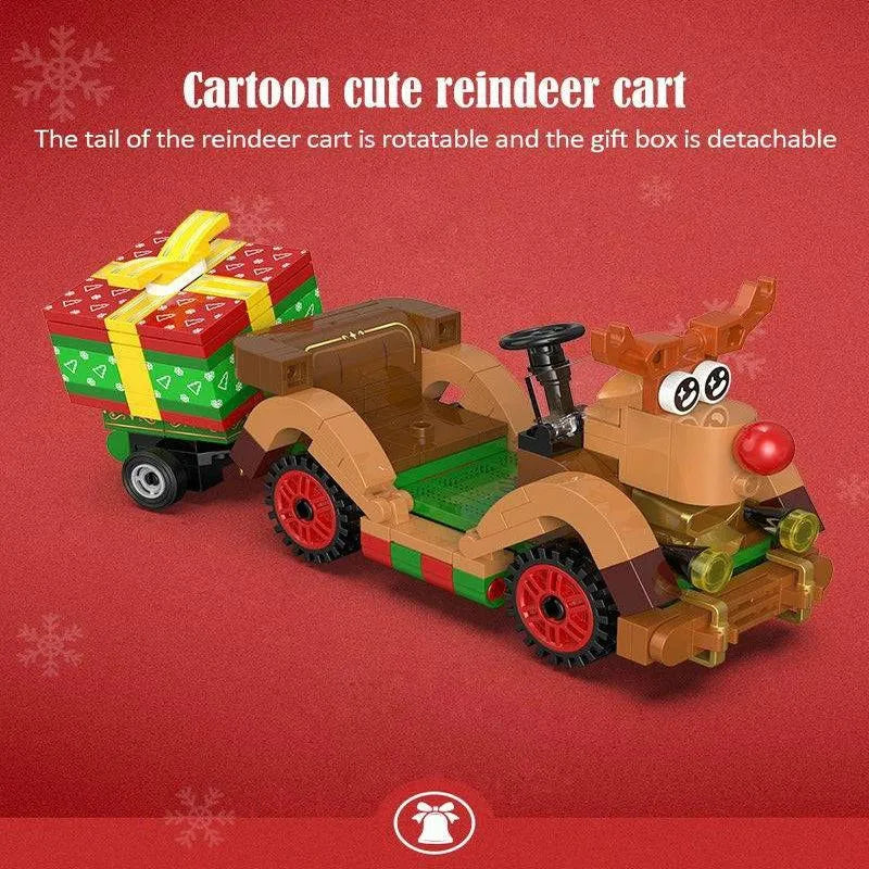 Building Blocks Ideas Christmas Santa Claus Reindeer Cart Bricks Toy Construction Set Toys - 7