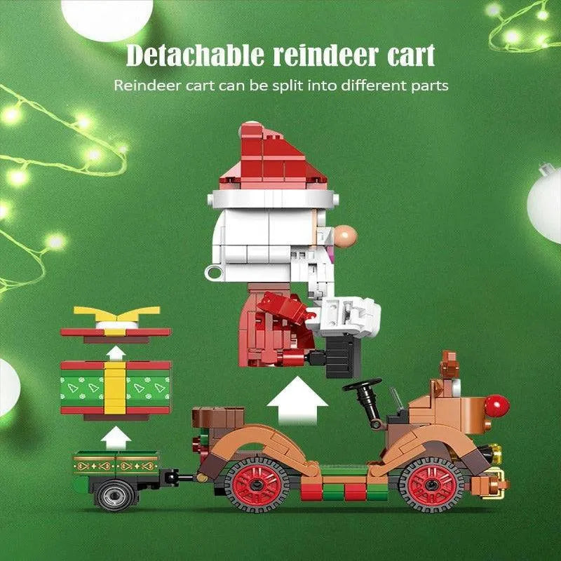 Building Blocks Ideas Christmas Santa Claus Reindeer Cart Bricks Toy Construction Set Toys - 6