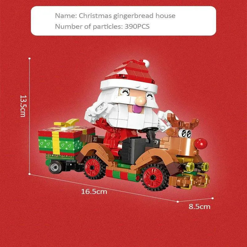 Building Blocks Ideas Christmas Santa Claus Reindeer Cart Bricks Toy Construction Set Toys - 3