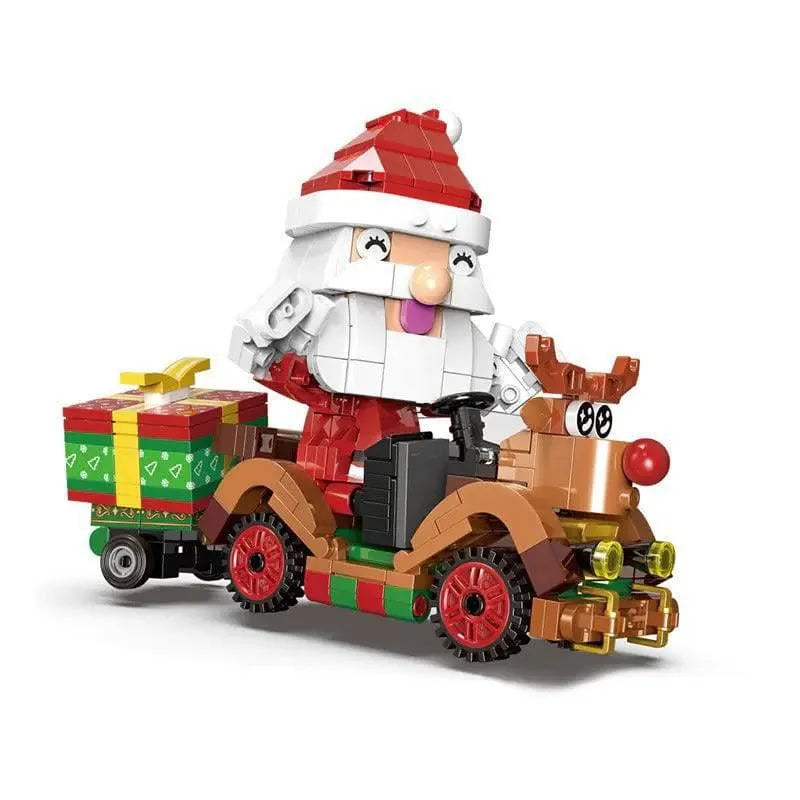 Building Blocks Ideas Christmas Santa Claus Reindeer Cart Bricks Toy Construction Set Toys - 1