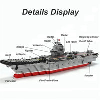Thumbnail for Building Blocks Military MOC Chinese Type 001 Aircraft Carrier Ship Bricks - 6
