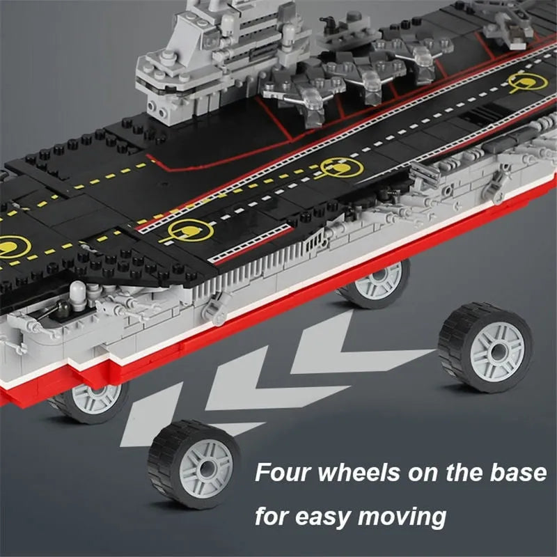 Building Blocks Military MOC Chinese Type 001 Aircraft Carrier Ship Bricks Construction Set Toys - 7