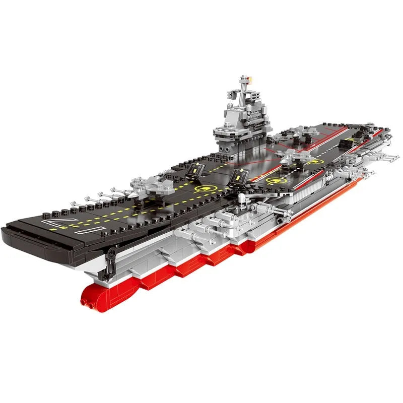 Building Blocks Military MOC Chinese Type 001 Aircraft Carrier Ship Bricks
