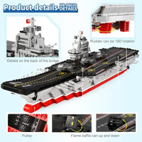 Thumbnail for Building Blocks Military MOC Chinese Type 001 Aircraft Carrier Ship Bricks - 5
