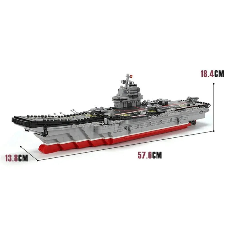 Building Blocks Military MOC Chinese Type 001 Aircraft Carrier Ship Bricks Construction Set Toys - 2