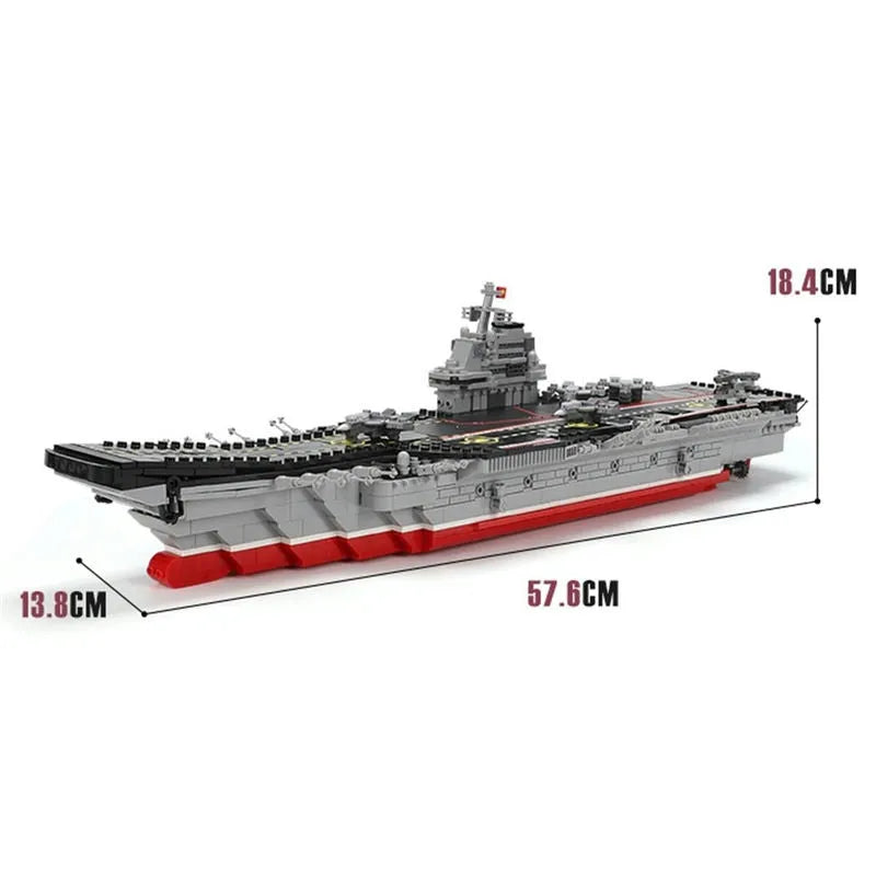 Building Blocks Military MOC Chinese Type 001 Aircraft Carrier Ship Bricks - 2