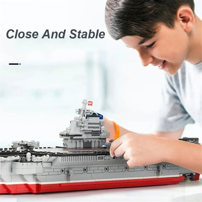 Building Blocks Military MOC Chinese Type 001 Aircraft Carrier Ship Bricks Construction Set Toys - 8