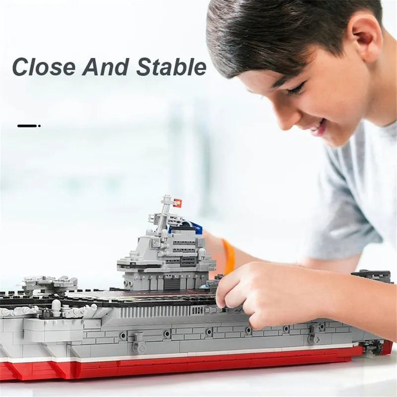 Building Blocks Military MOC Chinese Type 001 Aircraft Carrier Ship Bricks - 8