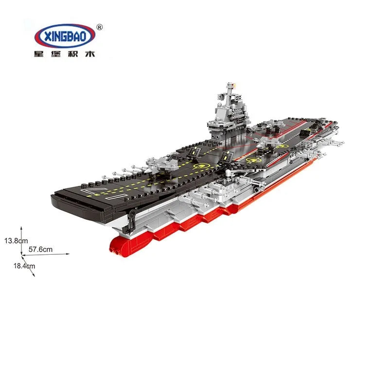 Building Blocks Military MOC Chinese Type 001 Aircraft Carrier Ship Bricks Construction Set Toys - 3
