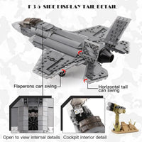 Thumbnail for Building Blocks Military MOC Stealth Fighter Jet F-35 Aircraft Bricks Toys Construction Set Toys - 4