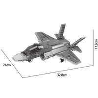 Thumbnail for Building Blocks Military MOC Stealth Fighter Jet F - 35 Aircraft Bricks Toys - 7