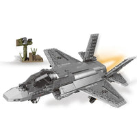 Thumbnail for Building Blocks Military MOC Stealth Fighter Jet F - 35 Aircraft Bricks Toys - 1