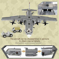 Thumbnail for Building Blocks Military MOC WW2 AC-130 Gunboat Aircraft Bricks Kids Toys - 6
