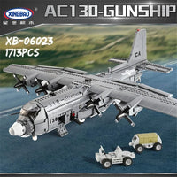 Thumbnail for Building Blocks Military MOC WW2 AC-130 Gunboat Aircraft Bricks Kids Toys - 2