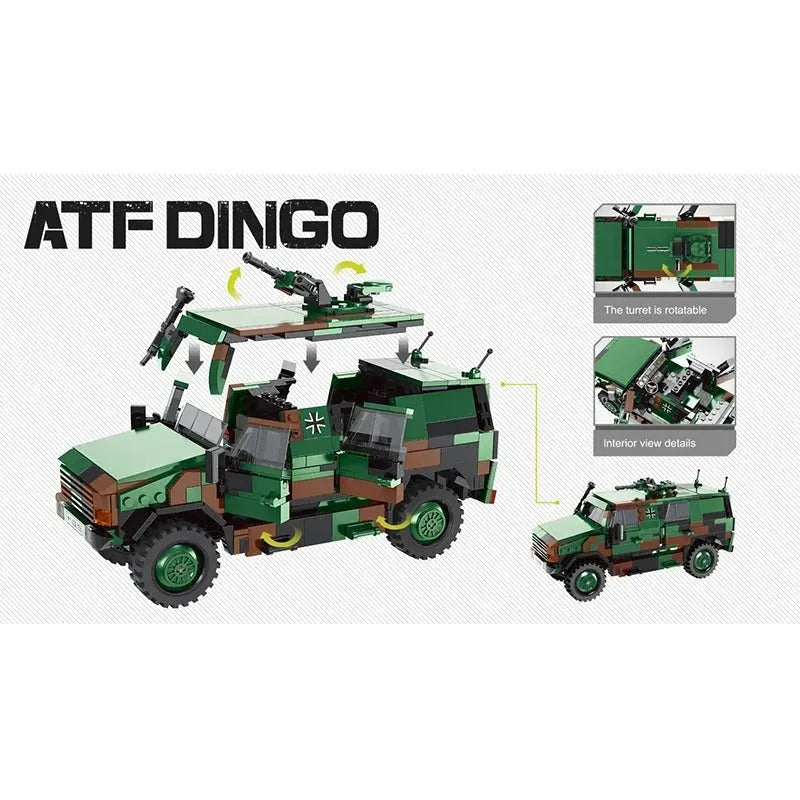 Building Blocks Military MOC WW2 ATF DINGO Car Infantry Vehicle Bricks Toy Construction Set Toys - 3