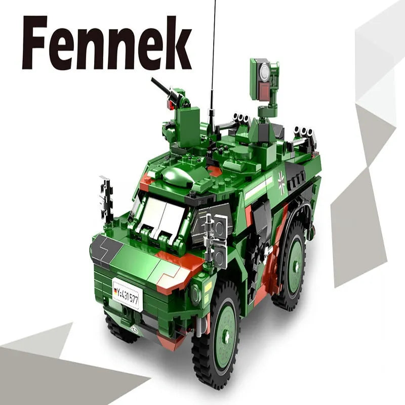 Building Blocks Military MOC WW2 German Fennek Armored Vehicle Bricks Toy - 4