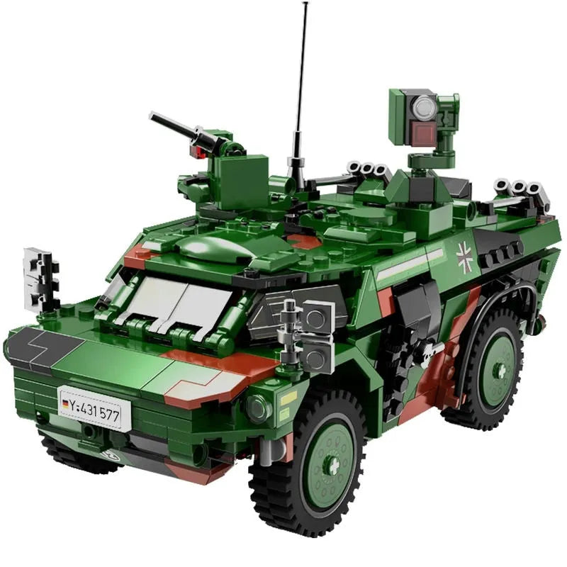 Building Blocks Military MOC WW2 German Fennek Armored Vehicle Bricks Toy - 1