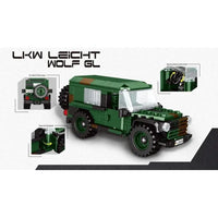 Thumbnail for Building Blocks Military MOC WW2 Lkw Leicht Wolf Gl Armored Car Bricks Toys - 4