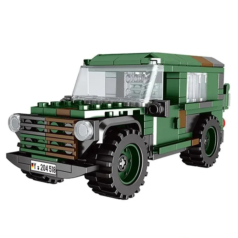 Military MOC WW2 Lkw Leicht Wolf Gl Armored Car Bricks Toys