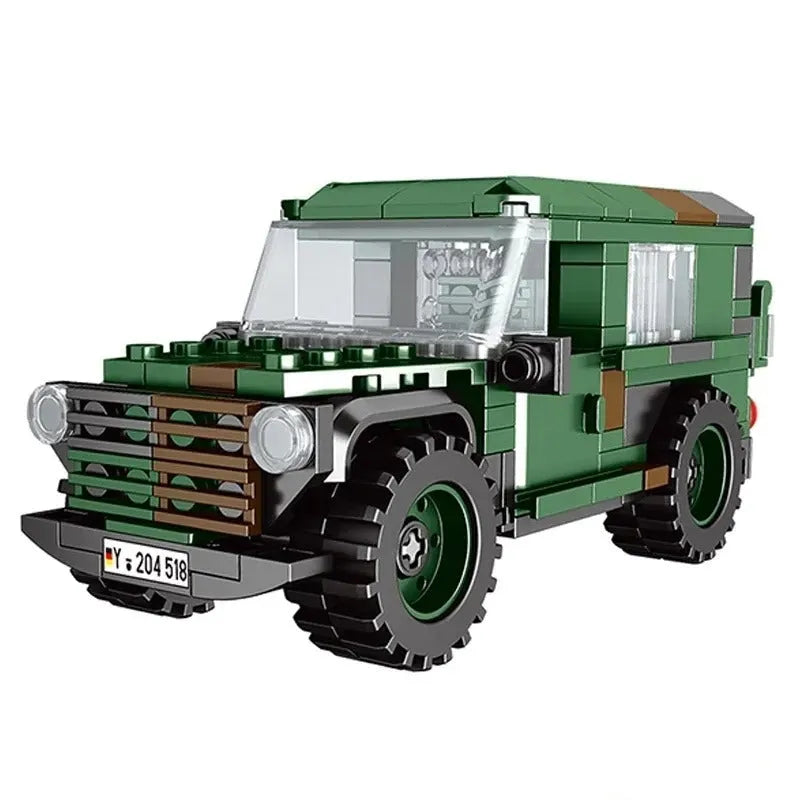 Building Blocks Military MOC WW2 Lkw Leicht Wolf Gl Armored Car Bricks Toys Construction Set Toys - 3