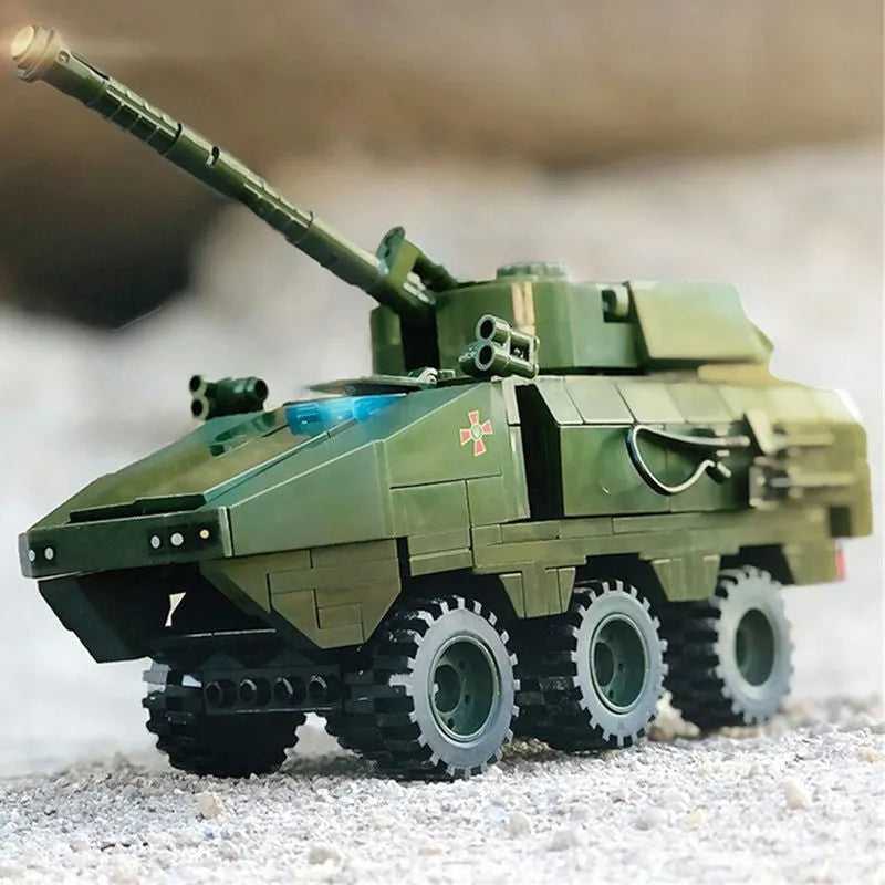 Building Blocks Military WW2 Armored Canon Vehicle Bricks Toy - 2
