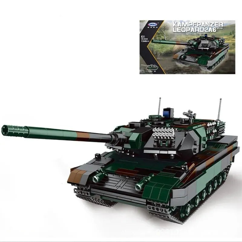 Building Blocks Military WW2 German Kampfpanzer Leopard 2A6 Battle Tank Bricks Toy - 1