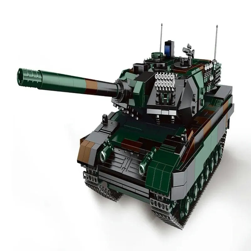 Building Blocks Military WW2 German Kampfpanzer Leopard 2A6 Battle Tank Bricks Toy - 2