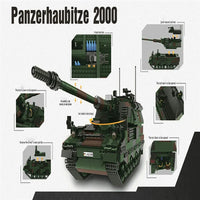 Thumbnail for Building Blocks Military WW2 German PZH - 2000 Heavy Battle Tank Bricks Toy - 2