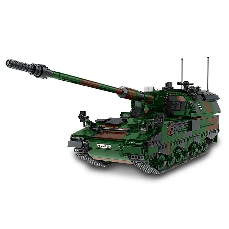 Building Blocks Military WW2 German PZH - 2000 Heavy Battle Tank Bricks Toy - 1