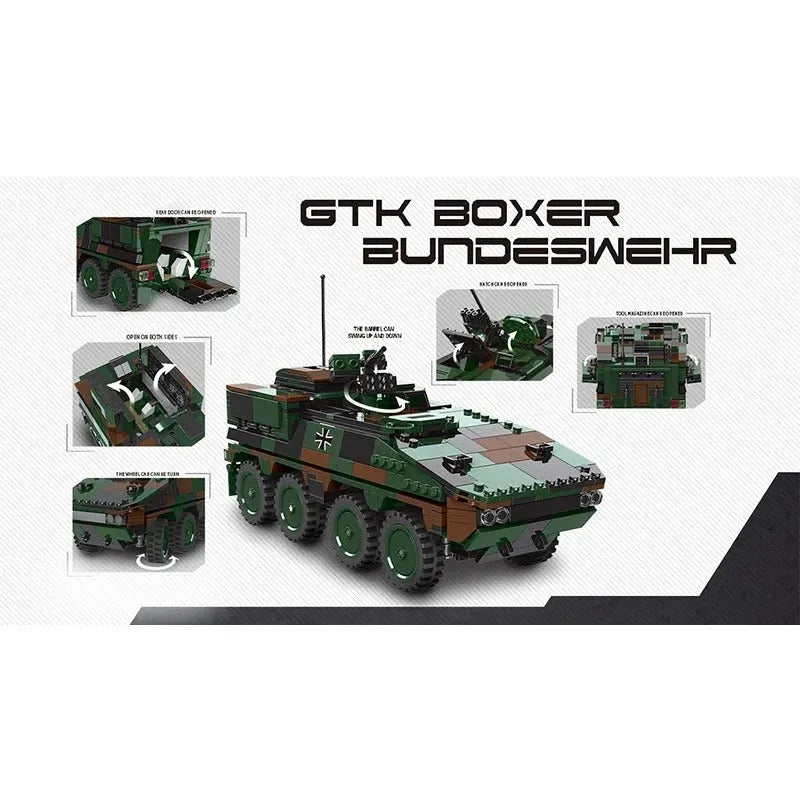 Building Blocks Military WW2 GTK Boxer Bundeswehr Infantry Vehicle Bricks Toys - 2