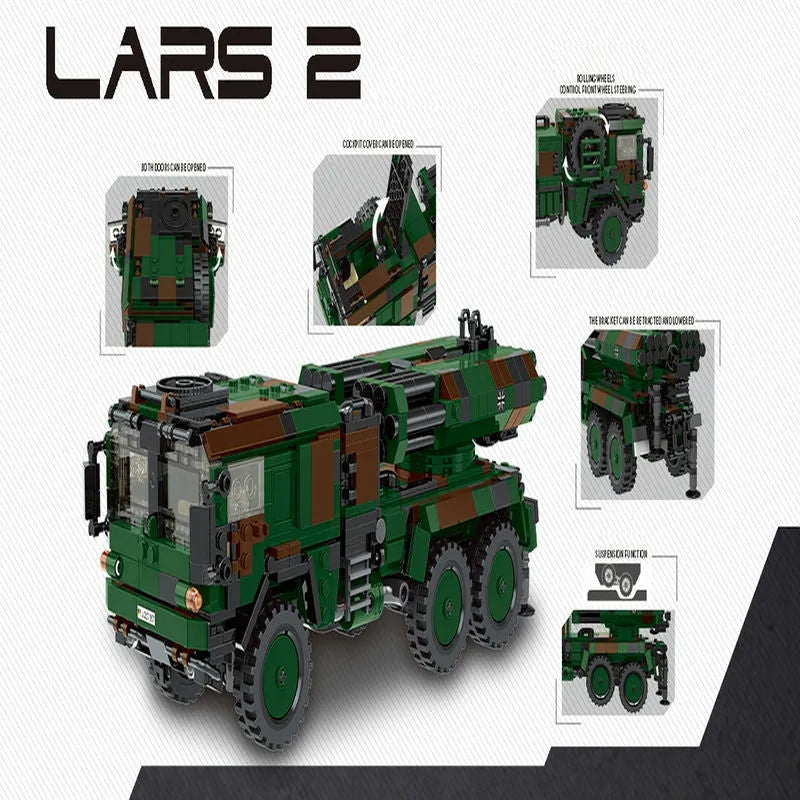 Building Blocks Military WW2 MOC German LARS 2 Missile Launcher Bricks Toys - 3