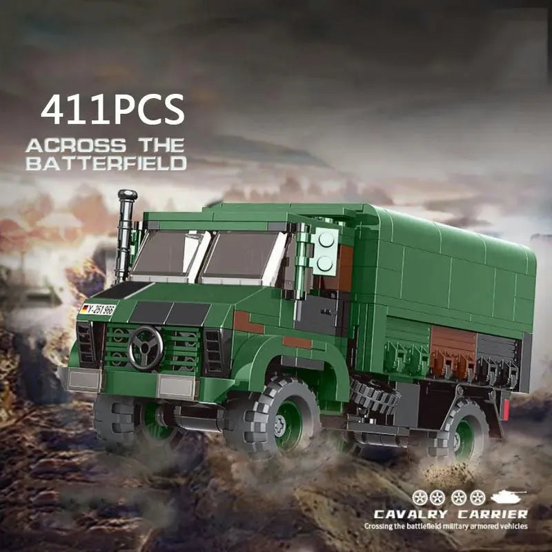 Building Blocks Military WW2 MOC Unimog LKW 2T GL Armored Truck Bricks Toy - 4