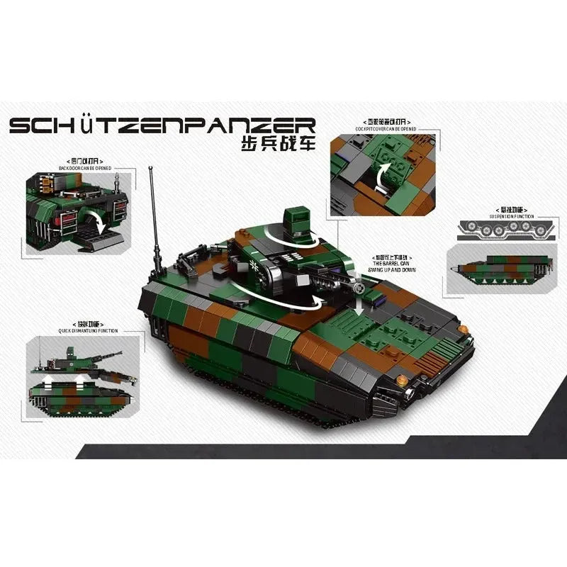 Building Blocks Military WW2 Schutzenpanzer Infantry Combat Vehicle Bricks Toy - 4