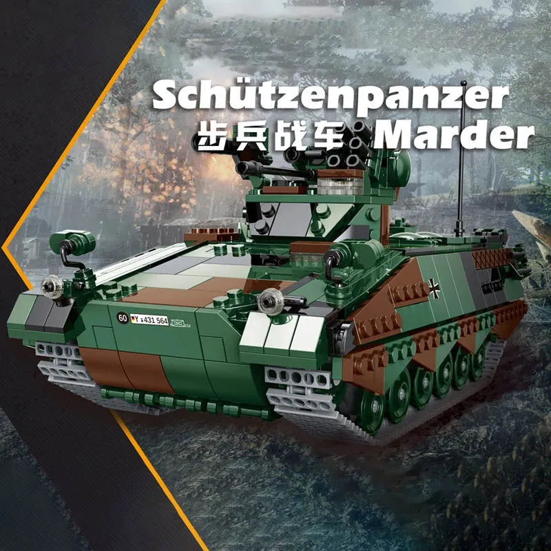 Building Blocks Military WW2 Schutzenpanzer Marder Infantry Vehicle Bricks Toy - 3