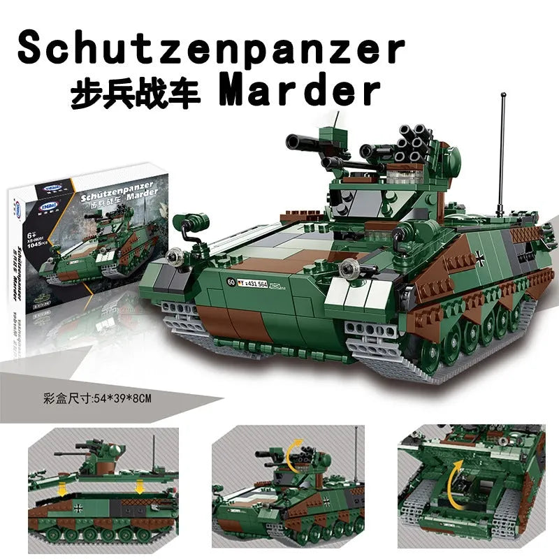 Building Blocks Military WW2 Schutzenpanzer Marder Infantry Vehicle Bricks Toy Construction Set Toys - 4