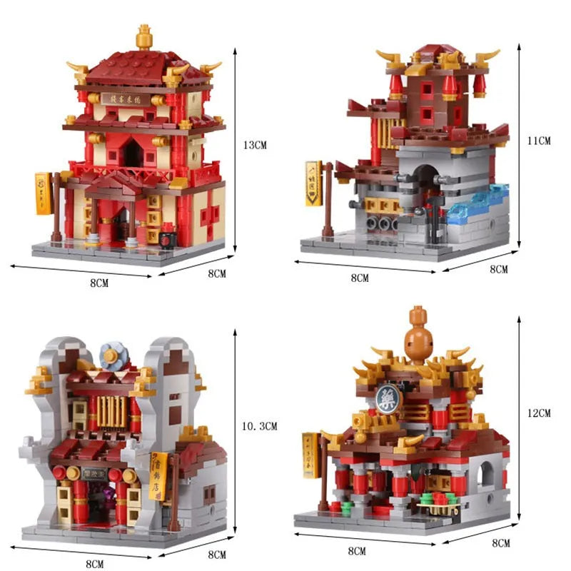 Building Blocks MOC Architecture China Town Street Bricks Toy Construction Set Toys - 10