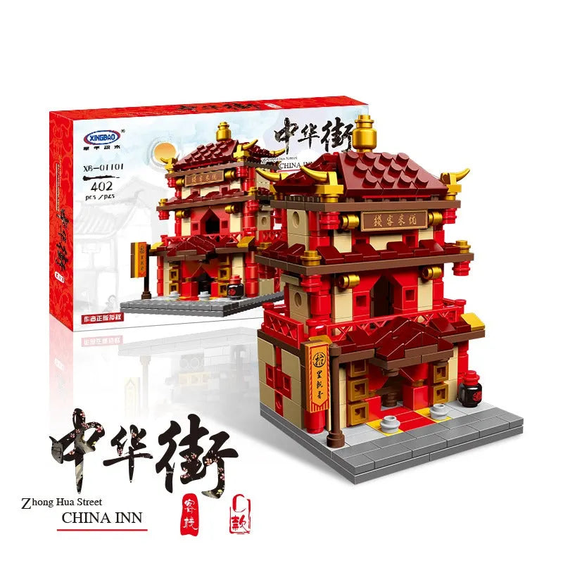 Building Blocks MOC Architecture China Town Street Bricks Toy - 6