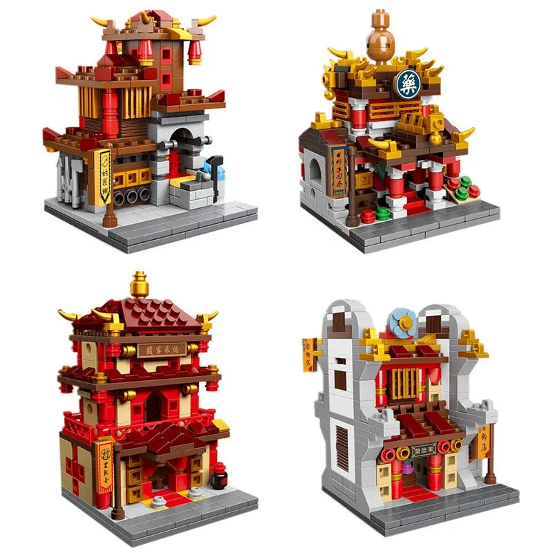 Building Blocks MOC Architecture China Town Street Bricks Toy - 9