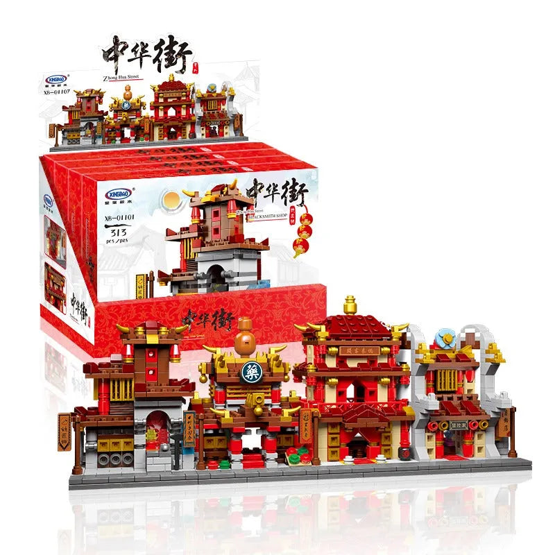 Building Blocks MOC Architecture China Town Street Bricks Toy Construction Set Toys - 2