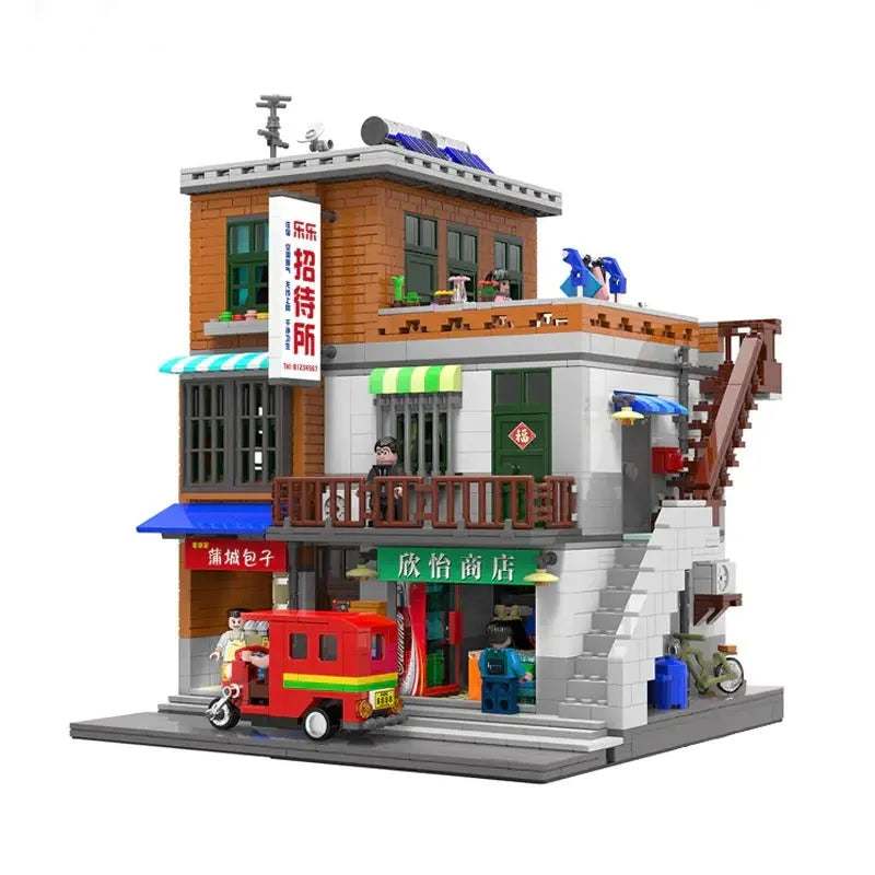 Building Blocks MOC City Creator Guest House Urban Village Bricks Toys - 1