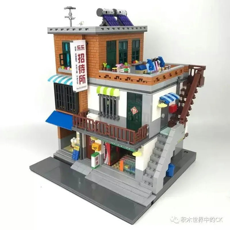 Building Blocks MOC City Creator Guest House Urban Village Bricks Toys - 4