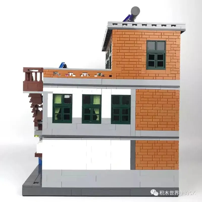 Building Blocks MOC City Creator Guest House Urban Village Bricks Toys - 7