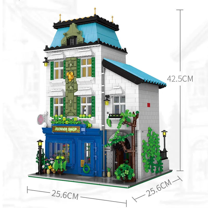 Building Blocks MOC City Experts Europa Flowers Shop Bricks Toys Construction Set Toys - 3