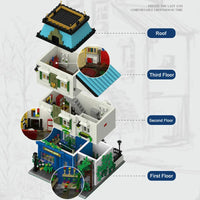Thumbnail for Building Blocks MOC City Experts Europa Flowers Shop Bricks Toys Construction Set Toys - 8