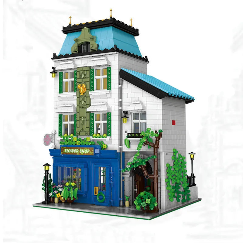 Building Blocks MOC City Experts Europa Flowers Shop Bricks Toys Construction Set Toys - 1
