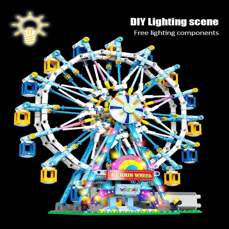 Building Blocks MOC Creator City Rotating Ferris Wheel Bricks Kids Toys - 8