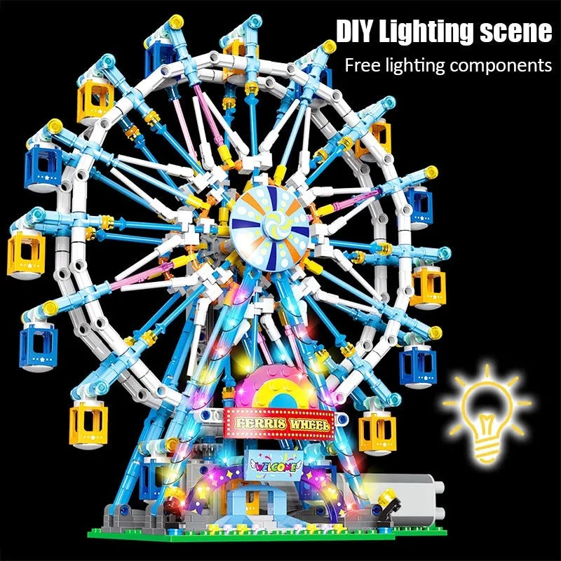 Building Blocks MOC Creator City Rotating Ferris Wheel Bricks Kids Toys - 3
